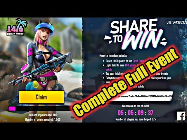 How to Complete Share to Win Event in FreeFire 100% Working Tips | Got Cutie Bubble Bundle.