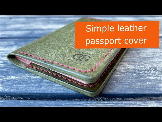 The simplest passport cover made of leather with your own hands. ASMR