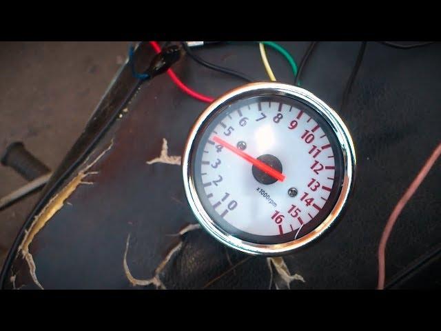 Китайский тахометр на ИЖе.  Chinese tachometer on IZH.