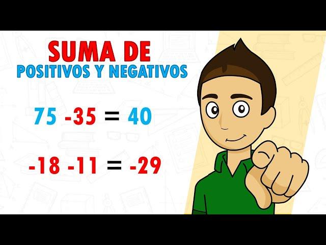 SUMA DE POSITIVOS Y NEGATIVOS Super facil - Para principiantes