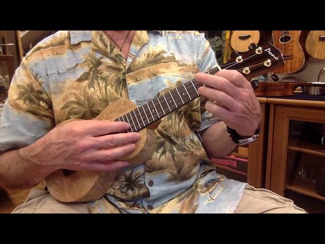 Ukulele Mania Demo "Moon River" on Pono Curly Mango Soprano #5403