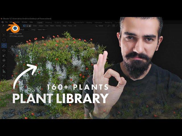 BLENDER'S PLANT LIBRARY: Add Realistic 160+ Plants for Free Step by Step