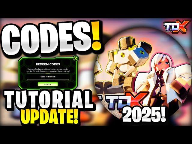 *NEW?* All Working TUTORIAL UPDATE CODES FOR TDX! ROBLOX TOWER DEFENSE X CODES