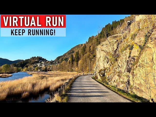 Virtual Run - Beautiful Colors, Fall In Norway | Treadmill Workout | Running Videos