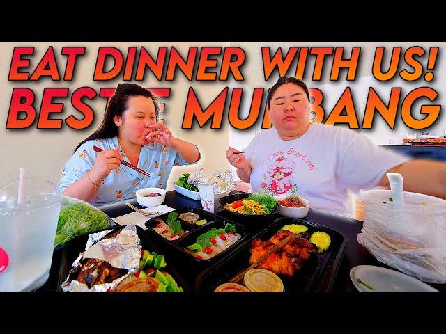 Lao Papaya Thum Mak Hoong with Noodles + Whole Fried Fish + Seafood 먹방 Eating Show with Michelle!
