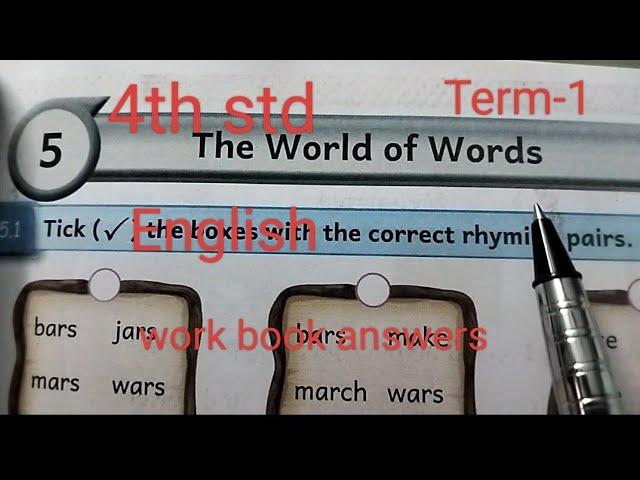 5.The World of words ( English work book answers) 4th std