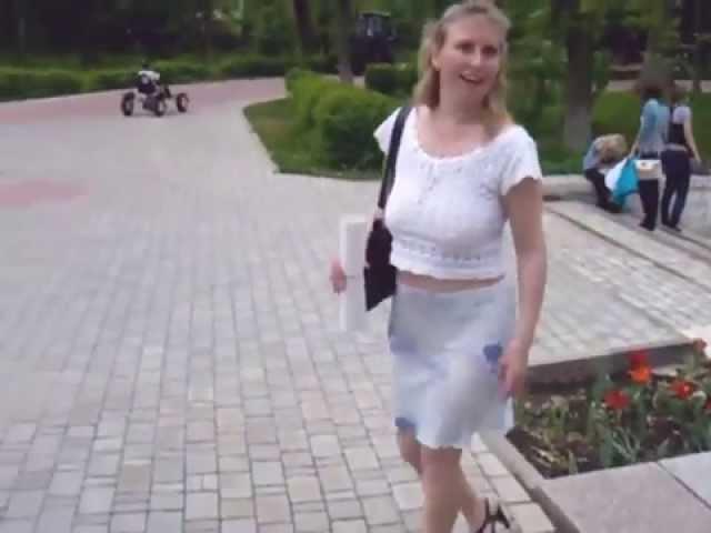 Russian Mom in See-through Skirt