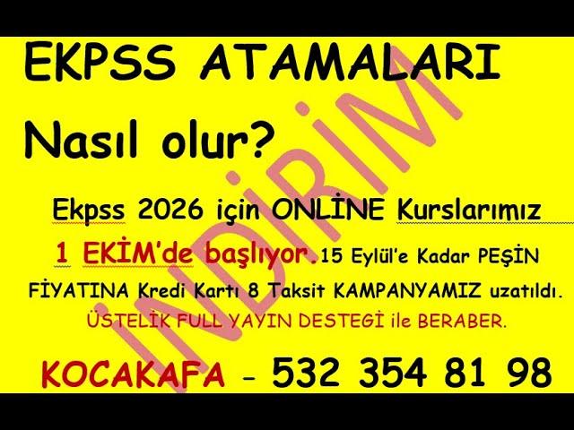 EKPSS'de Nasıl atanabilirim. atama sayıları ne olur? Ekpss 2026 Online kursumuz 1 Ekim'de başlıyor.