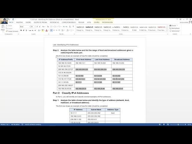 7.1.4.9 Lab - Identifying IPv4 Addresses