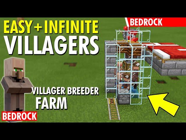 *EASY* 1.18+ INFINITE VILLAGERS! (Villager BREEDER FARM) - Bedrock - Minecraft