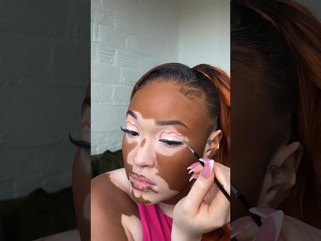 MAQUILLAGE SIMPLE POUR PEAUX NOIRES VITILIGO #shorts #makeup #makeuptutorial #makeupmelanin