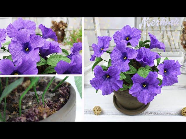 How to make beautiful Petunia from crepe paper | DIY