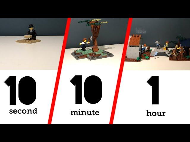 LEGO 10second 10minute and 1hour build challenge!