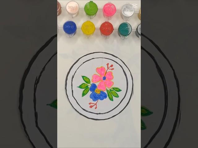 Easy Flower Drawing for Beginners | Beautiful Floral Circle Art Tutorial