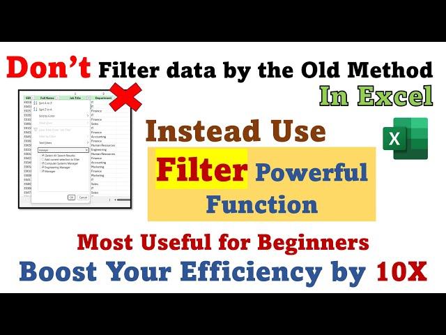 Filter - The Most Powerful Function in Excel | Learn Amazing Excel Tricks and Tips