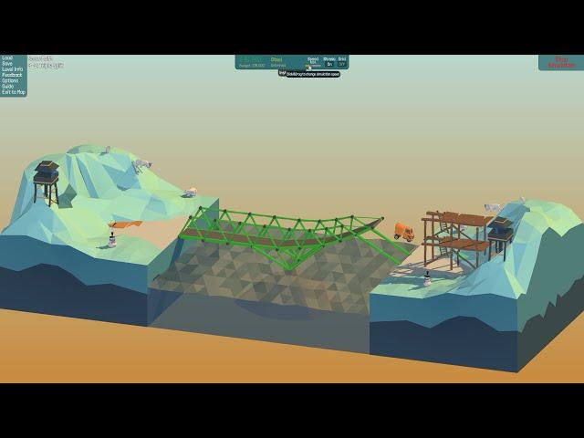 Poly Bridge Walkthrough - Snow Drift - Triple Split