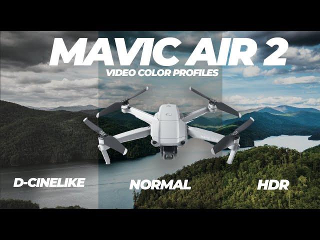 Mavic Air 2 Video Color Setting Comparison Normal vs D-Cinelike & HDR