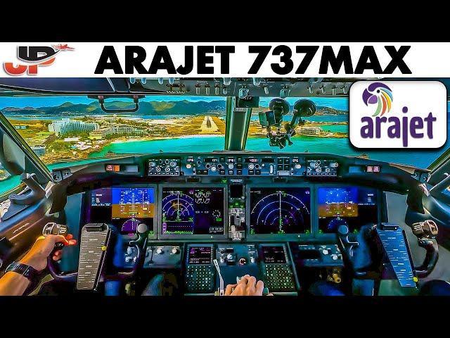 Arajet 737MAX Landing on the Coolest Runway in the Caribbean : St Maarten️