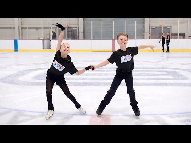 'Cruella de Vil' - Sophia Kartashov & Nico Kartashov practice their 2023 Intermediate Free Program