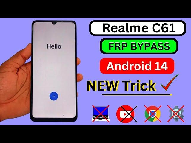 Realme C61 FRP Bypass  Without Pc | Realme RMX3939 FRP Unlock | Google Account Bypass Android 14
