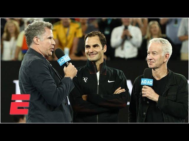 Will Ferrell asks Roger Federer ridiculous questions during interview at Australian Open | ESPN