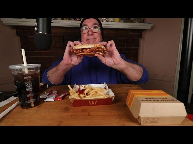 ASMR McDonalds McRib Sandwich Mukbang