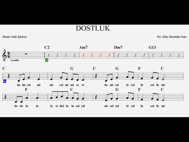 DOSTLUK--(Freundschaft)--C--:Flute,Melodica,Violin,Guitar,Keyboard,Block flöte(Recorder),Ukulele.