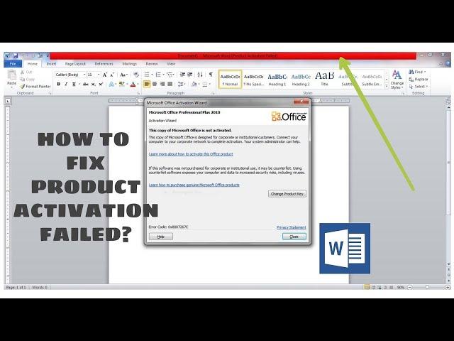 Fix Product Activation Failed - This Copy Of Microsoft Office Is Not Activated