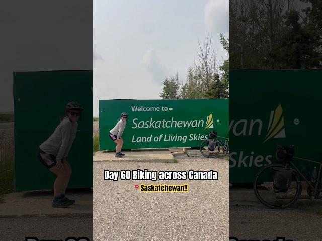 DAY 60 Biking across Canada | Saskatchewan!! | Biking big numbers #cyclingcanada #saskatchewan