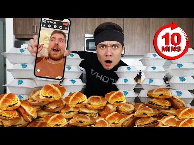 10 Min MrBeast Burger Challenge DESTROYED!