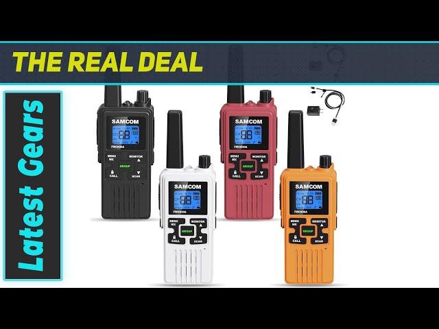 SAMCOM Walkie Talkies Long Range, 4 Pack FRS Two Way Radios with Earpiece and Mic Set