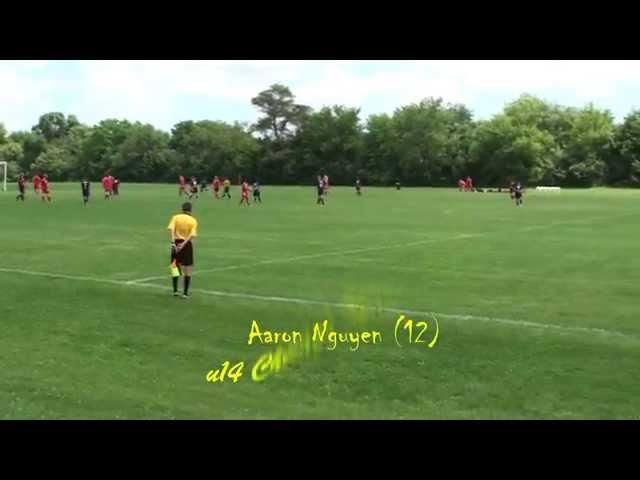 Aaron Nguyen (12) - left foot long shot