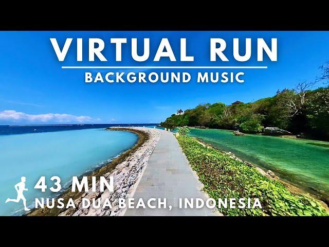 Virtual Running Video For Treadmill With Music in #Bali Nusa Dua Beach #virtualrunningtv #Indonesia