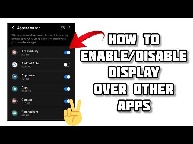 How To 'Enable/Disable Display Over Other Apps' Problem || TECH SOLUTIONS BAR