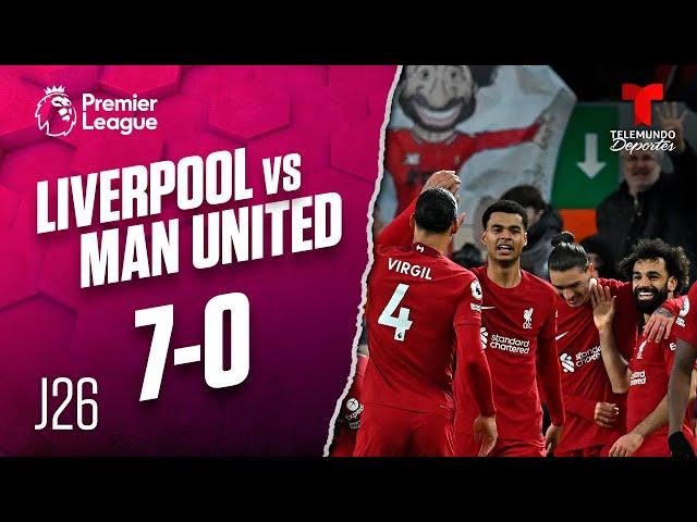 Highlights & Goals: Liverpool vs. Man. United 7-0 | Premier League | Telemundo Deportes