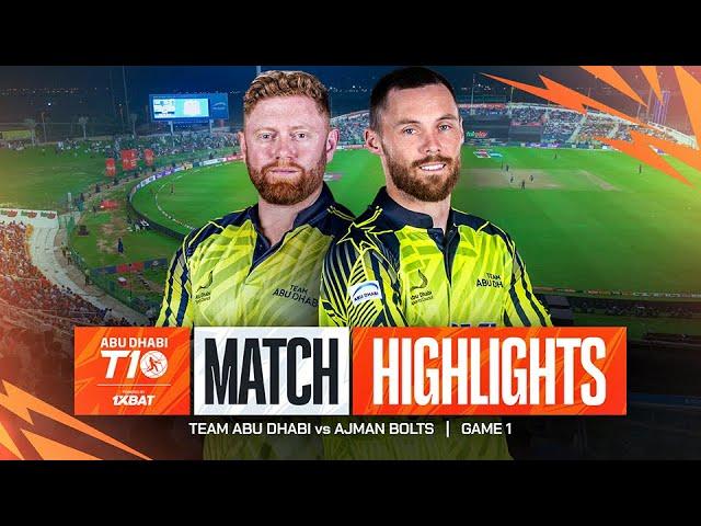 2024 Abu Dhabi T10 I Match 1 Highlights: Team Abu Dhabi vs Ajman Bolts | Season 8