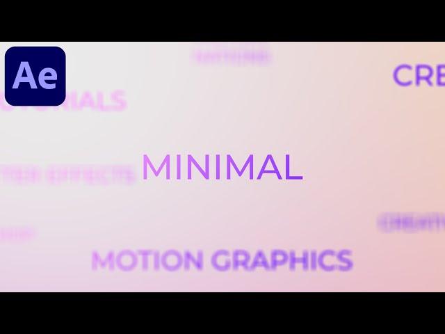 3D Minimal Text Animation in After Effects - After Effects Tutorial