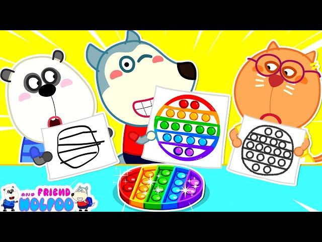 Who Draws it Better? | Drawing Challenge | Let's Play Pop It with Wolfoo and Friends | Kids Videos