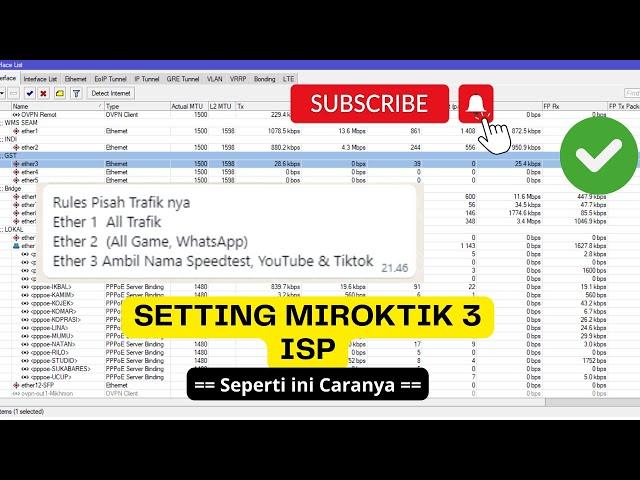 Setting Mikrotik 3 ISP - Seperti ini Rulesnya