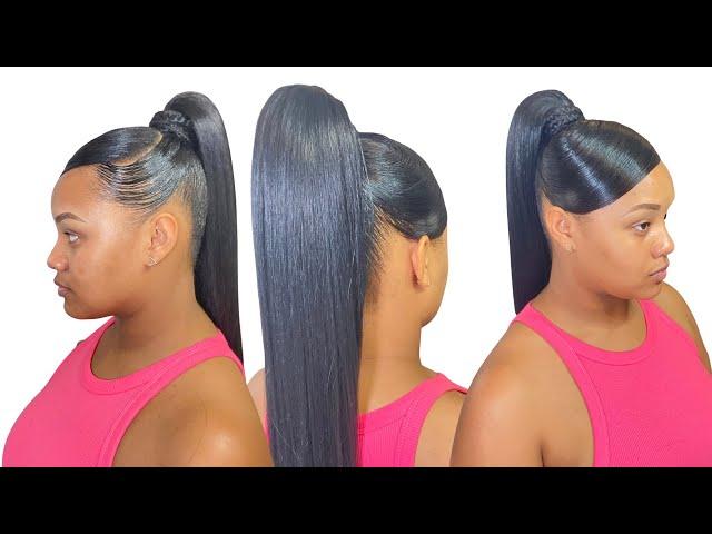 FAKE EDGES High Swoop Ponytail Look