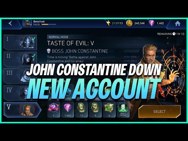 Injustice 2 Mobile | John Constantine Down | Rewards Taste Of Evil | New Account