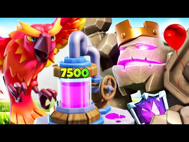 7500 trophies with best Golem deck / Clash Royale