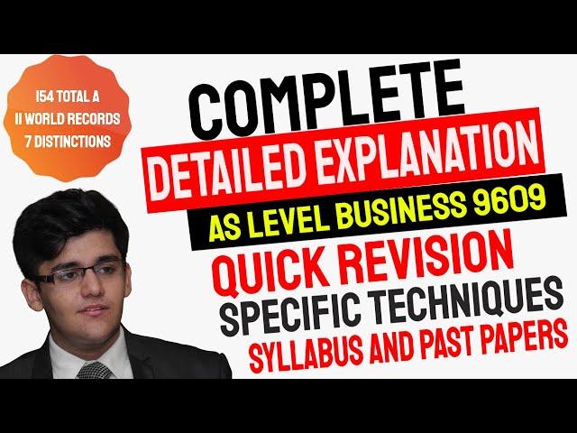 Business AS Level 9609 | Comprehensive Coverage | Sir Hunain Zia