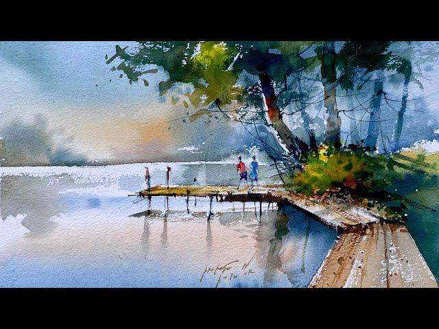 Landscape painting by Prakashan Puthur