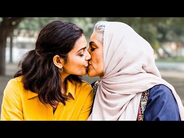 Older Arab Women and Young Indian Women | Lesbian Kissing Scenes