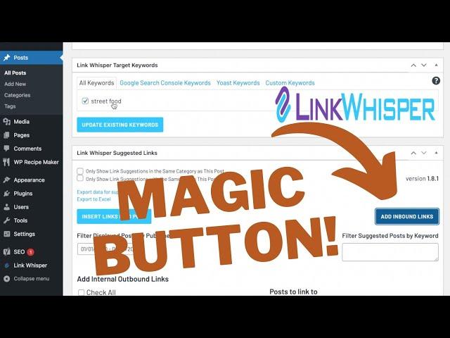 Link Whisper Pro Wordpress plugin tutorial: add internal links to a blog post