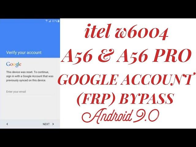 Itel W6004, A56 Google  account FRP BYPASS | How to bypass Google account frp itel w6004 A56