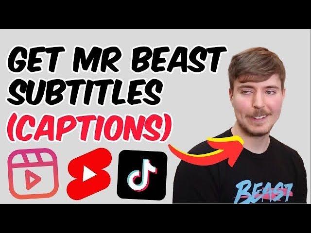 How to Get MrBeast Subtitles (Captions) For Your Videos!