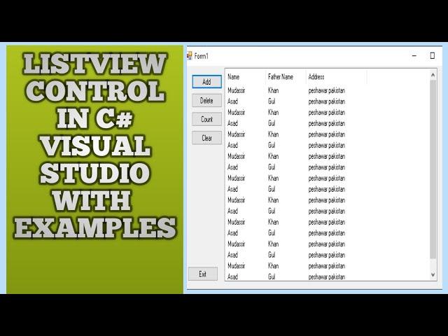 ListView C# | How to use Listview Control in C# | c# listview | List View in C#