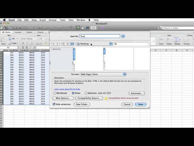 How to Export Excel as a Web Page